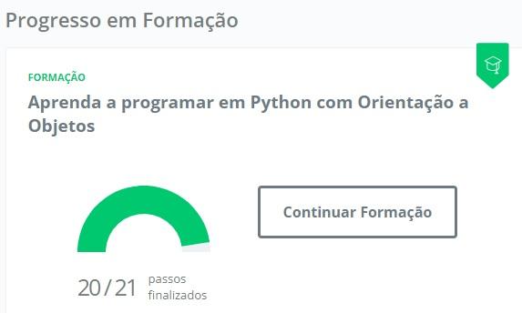 Progresso da Formação - Python