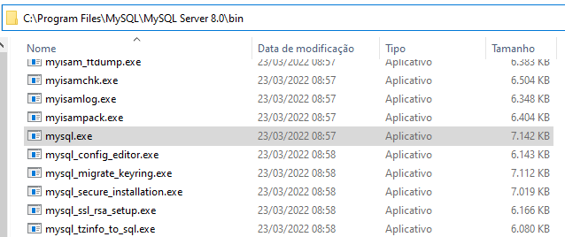 C:\Program Files\MySQL\MySQL Server 8.0\bin