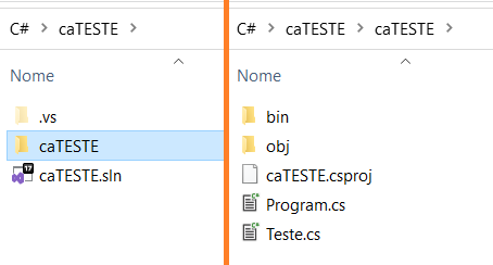 Diretório dentro do Windows Explorer