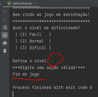 print da tela onde executei o Run no pycharm