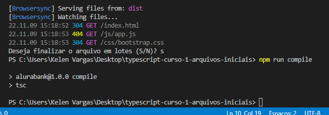 sem erro no npm run compile