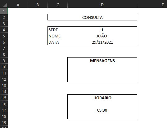 SELECIONANDO A DATA E DESCOBRINDO O HORARIO