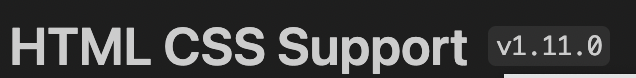 Nome do plugin HTML CSS Support versão 1.11.0