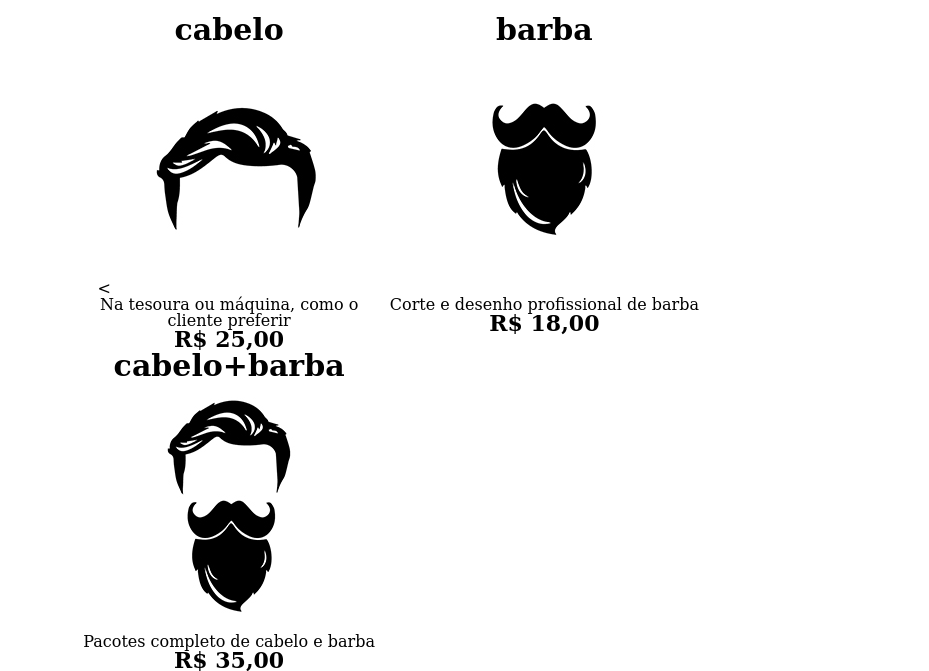 Captura da tela do navegador firefox. Cabelo e barba aparecem numa linha. Cabelo mais barba aparece na linha de baixo.