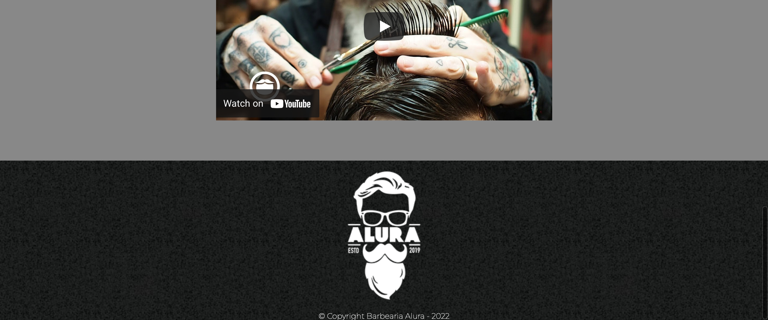 footer site curso barbearia alura