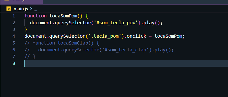 Função Toca Som Pom em JavaScript