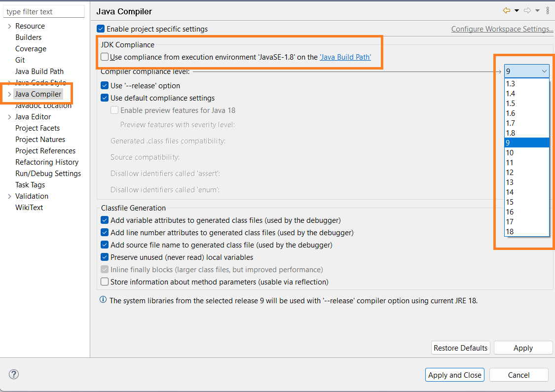 Java Compiler Eclipse