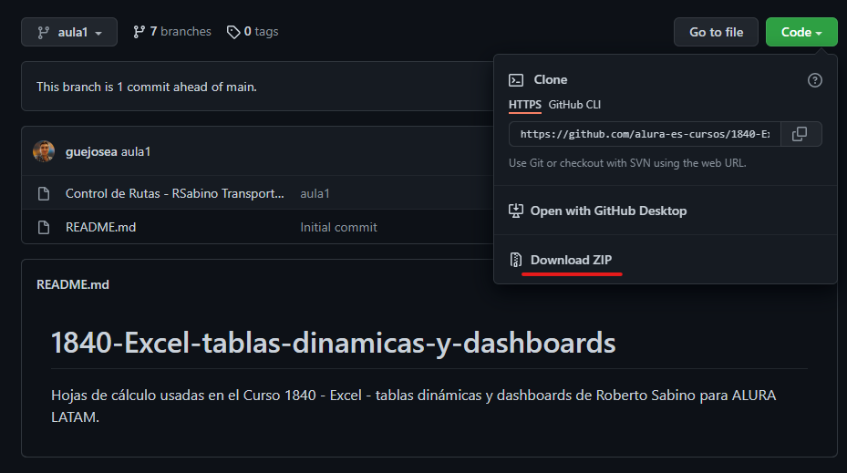 Pagina Github download archivo