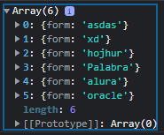 Y tambien ya los pude traer a la consola, pero en forma de array