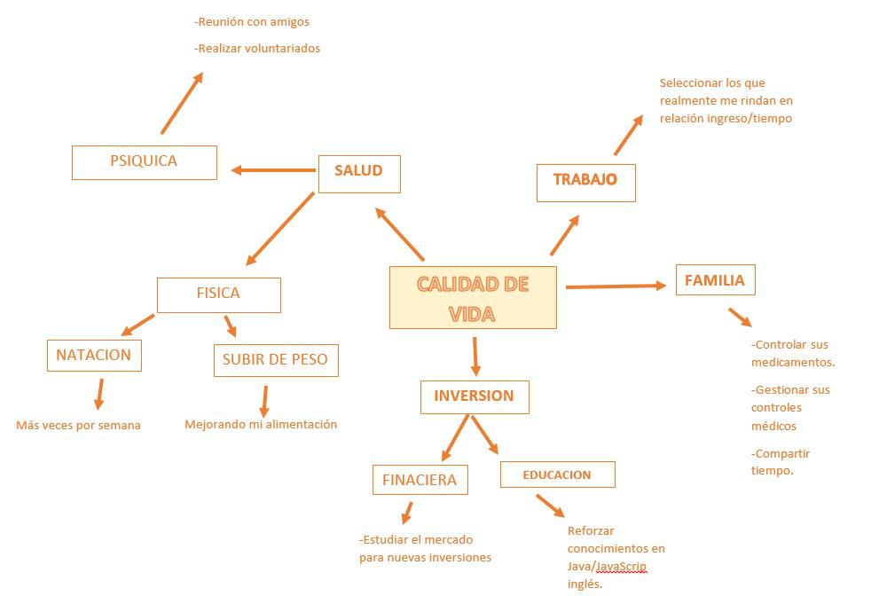 Mi mapa mental para mejorar mi calidad de vida