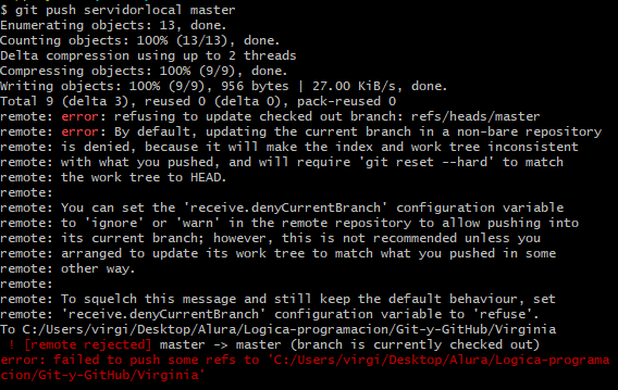 Error al hacer push