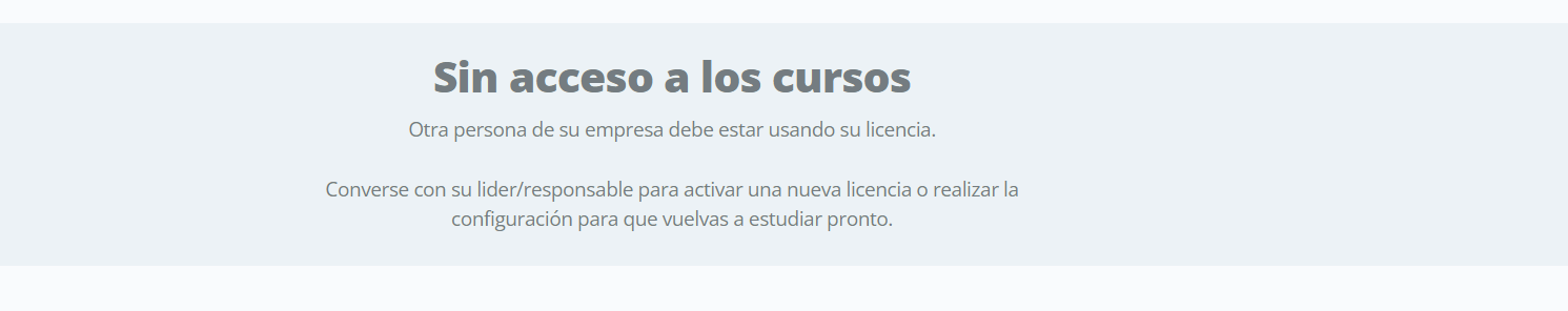 Mensaje de la pantalla principal de mi Dashboard