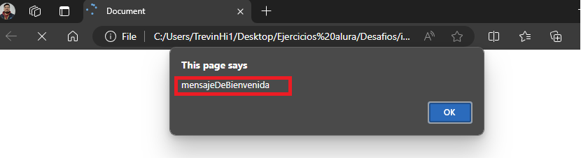 Ejemplo de error con la uso de variable 