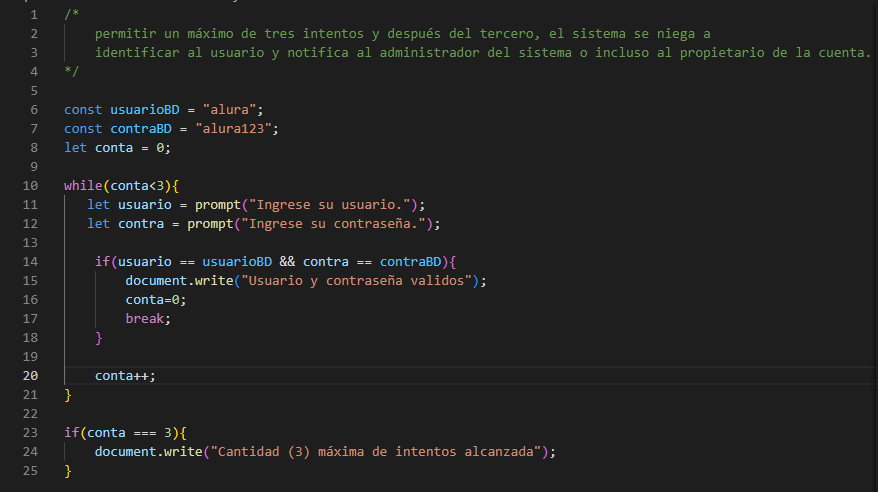 Permitir máximo 3 intentos para iniciar sesion