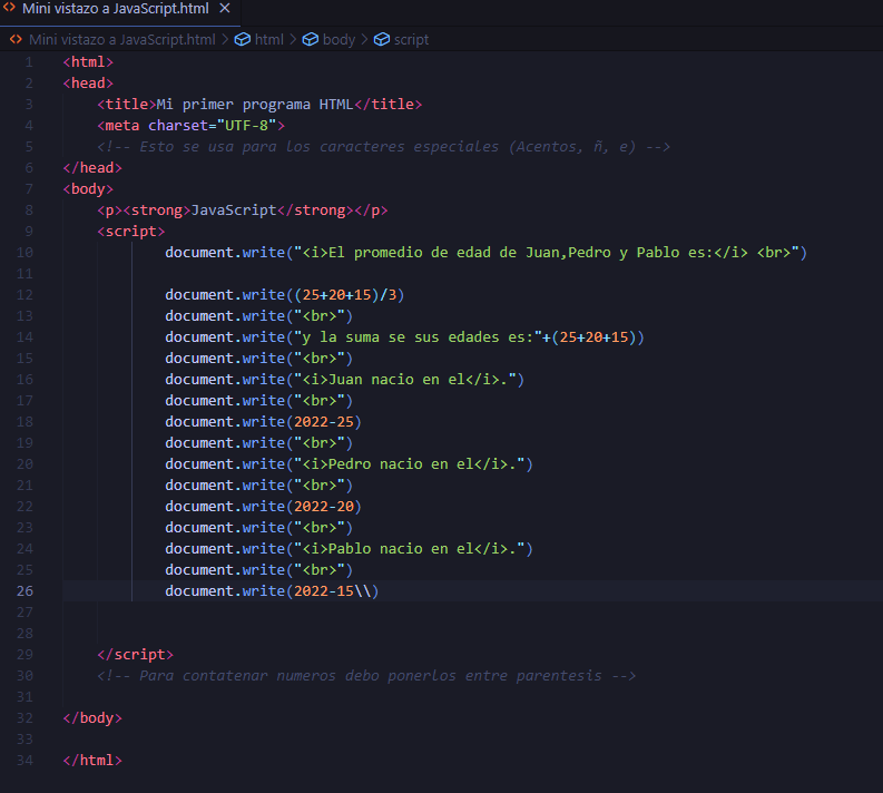 Programa hecho en HTML y JavaScript