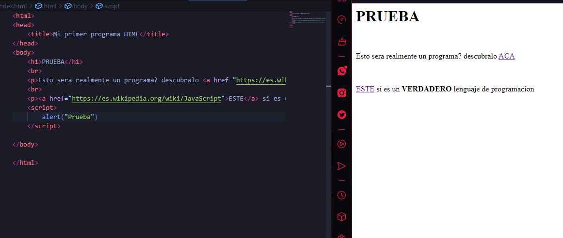 IPrograma hecho en HTML