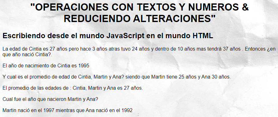 Pagina de Operaciones con textos y numeros  & reduciendo alteraciones