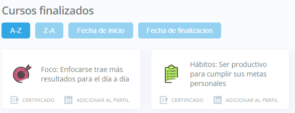 Cursos finalizados