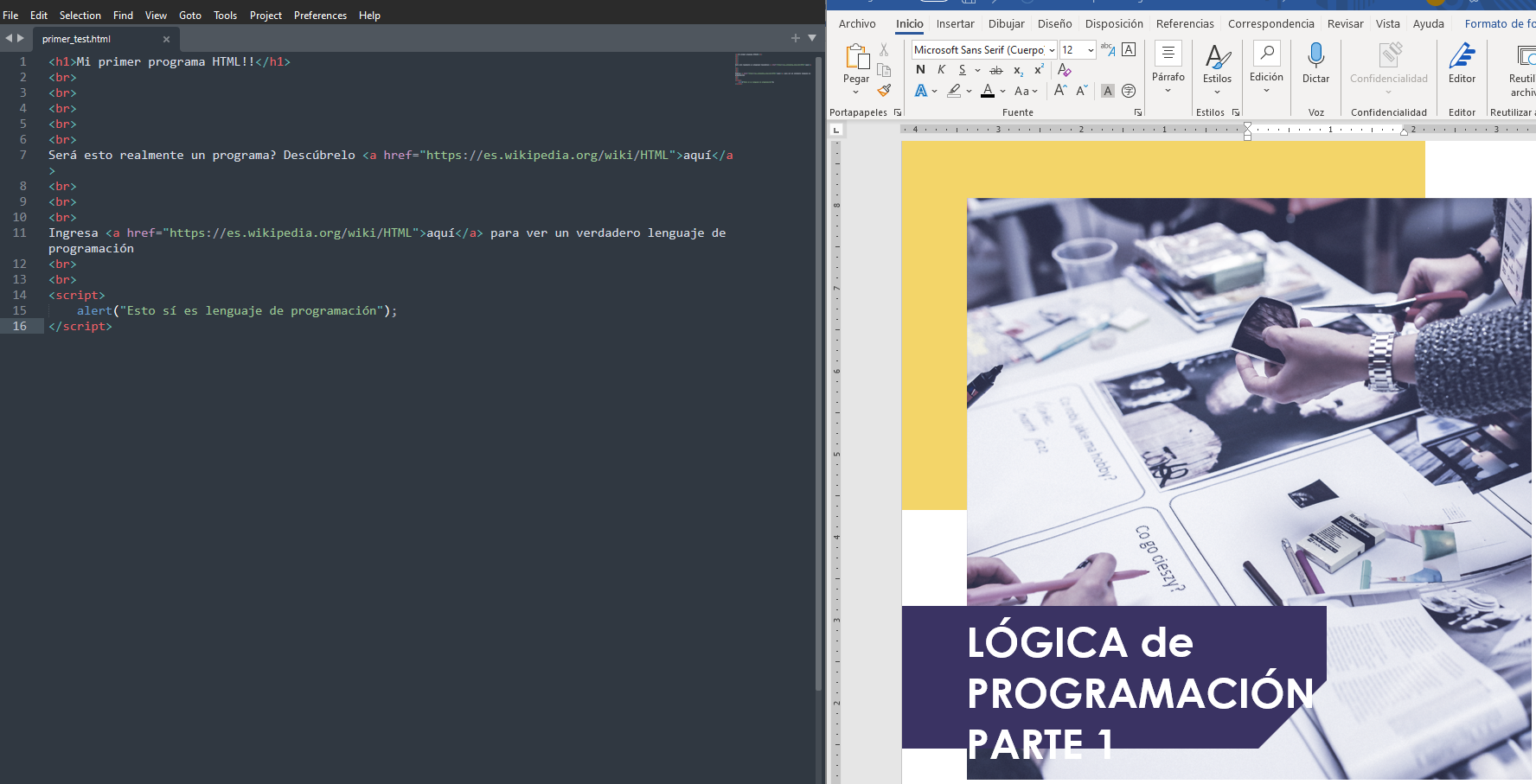 Mi primer programa HTML