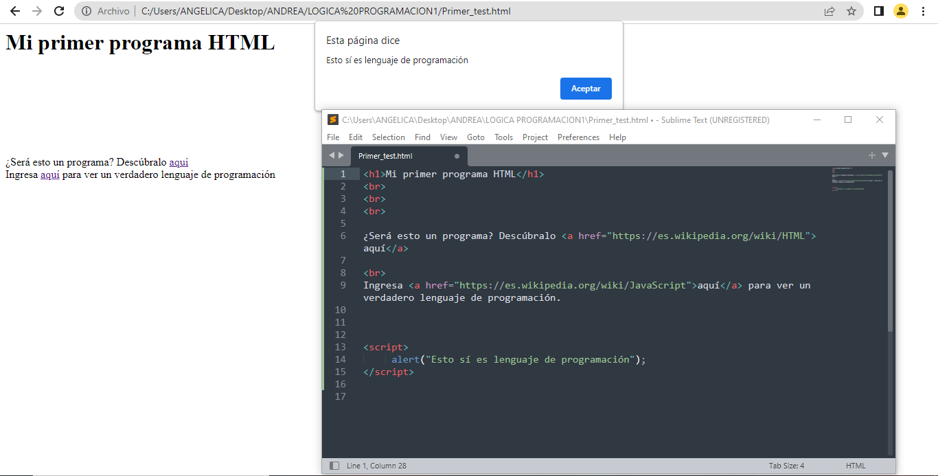 Mi primer programa HTML