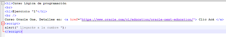 Captura Código primer test 