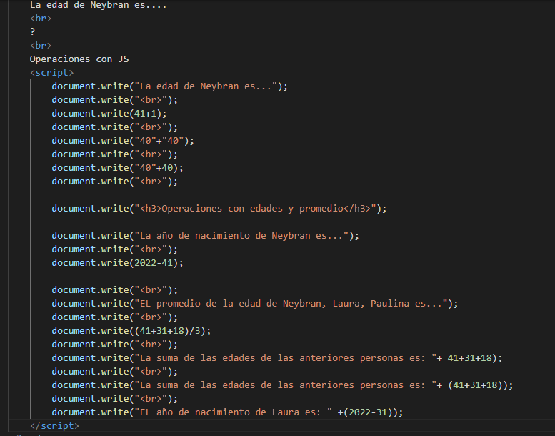 Ejercicios de JS y HTML lo visto en clase