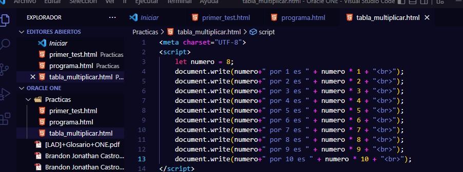 Solucion tabla de multiplicar