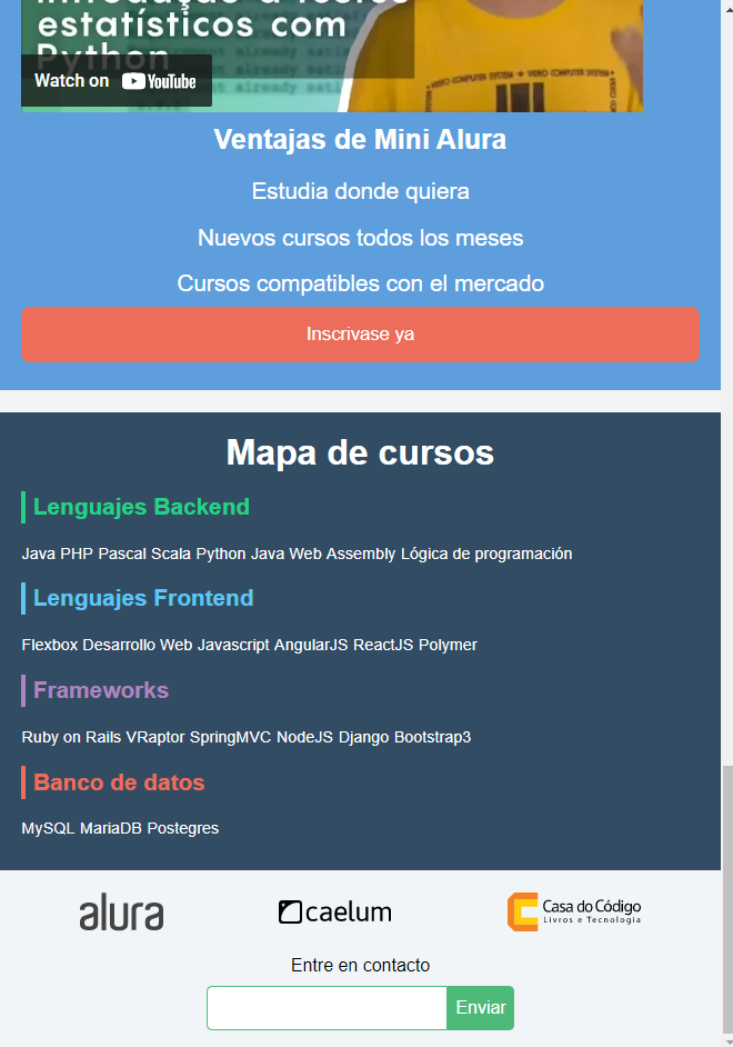 Mapa de cursos