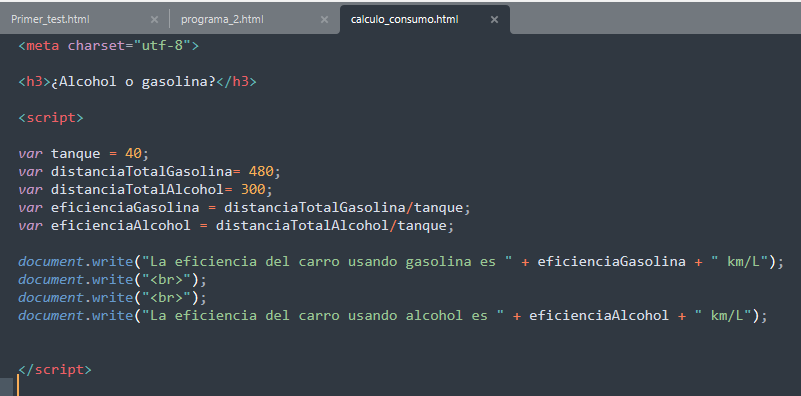 Código JavaScript problema Alcohol o Gasolina