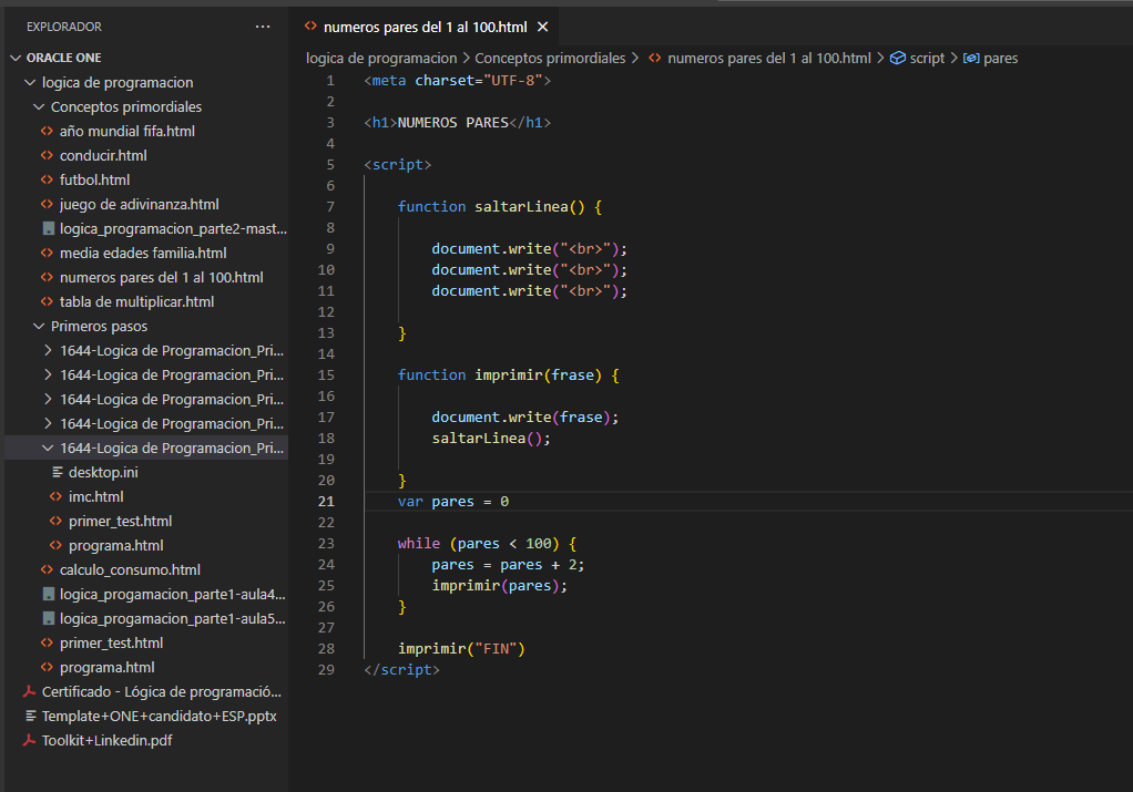 numeros pares del 1-100