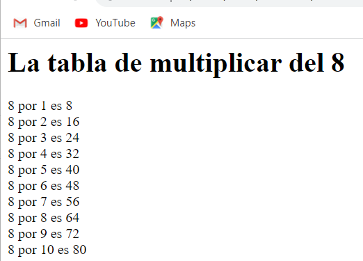 Tabla de multiplicar