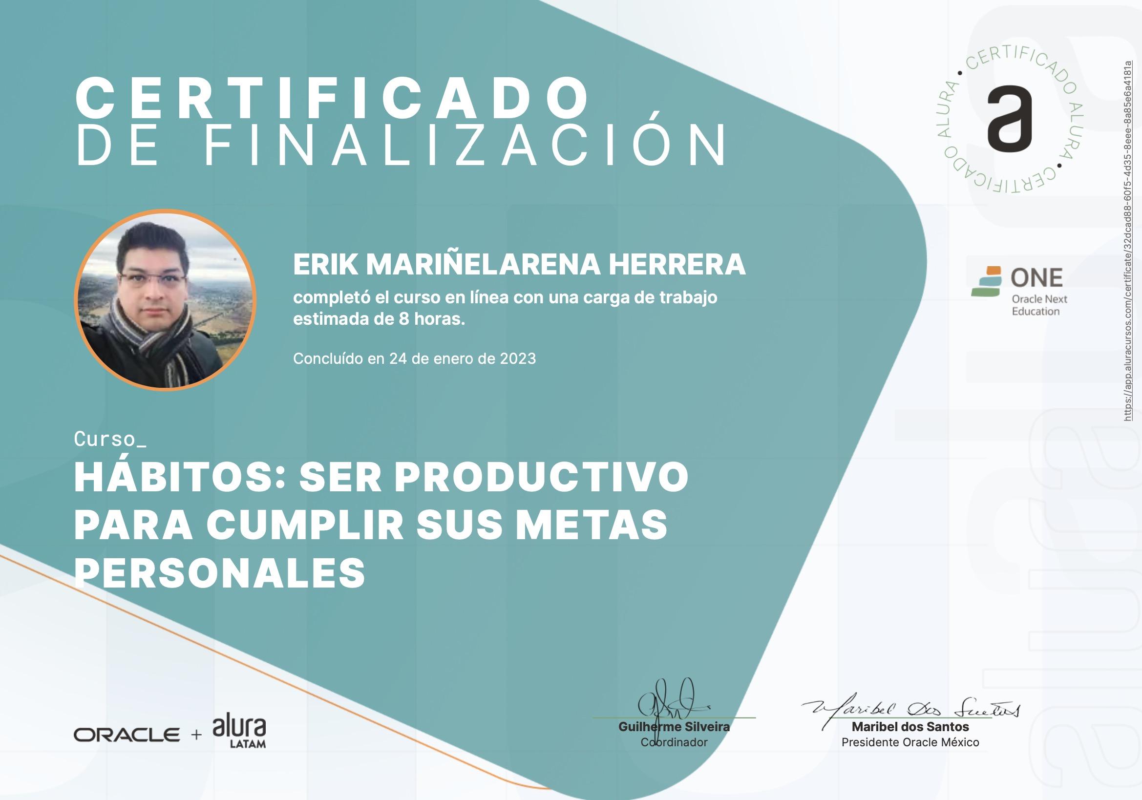 Certificado anterior