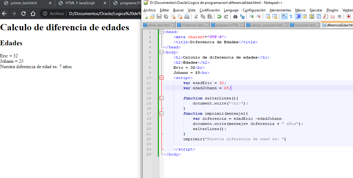 Ejercicio calculo de edades