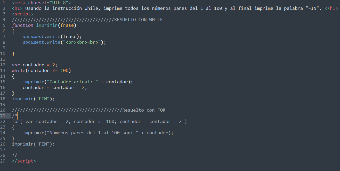 Buen día, envío la sugerencia del ejercicio resuelto con while y también resuelto con for