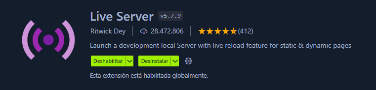 Live Server - Extensión VSCode