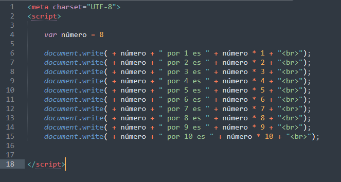 Screenshot para el ejemplo con una variable