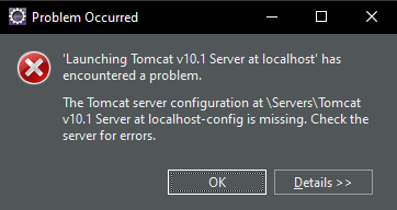 Error Launching Tomcat