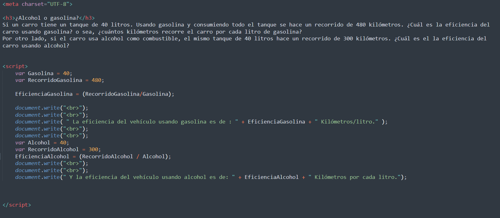 Mi código utilizado