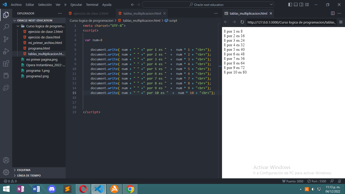 Mi solucion para este ejercicio es declarar una variable con el numero a multiplicar 