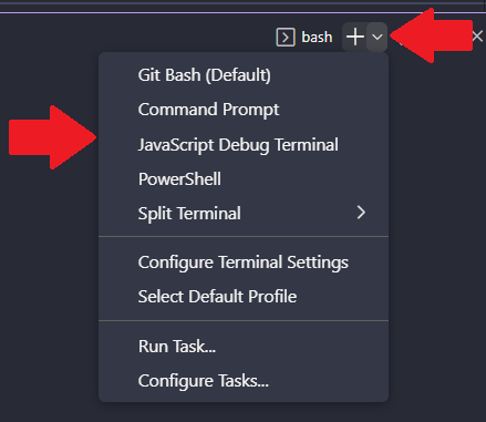 git bash en terminal de comandos vscode