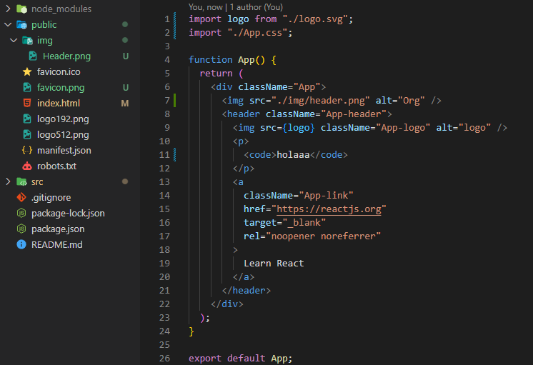 screenshot del codigo en Visual Studio