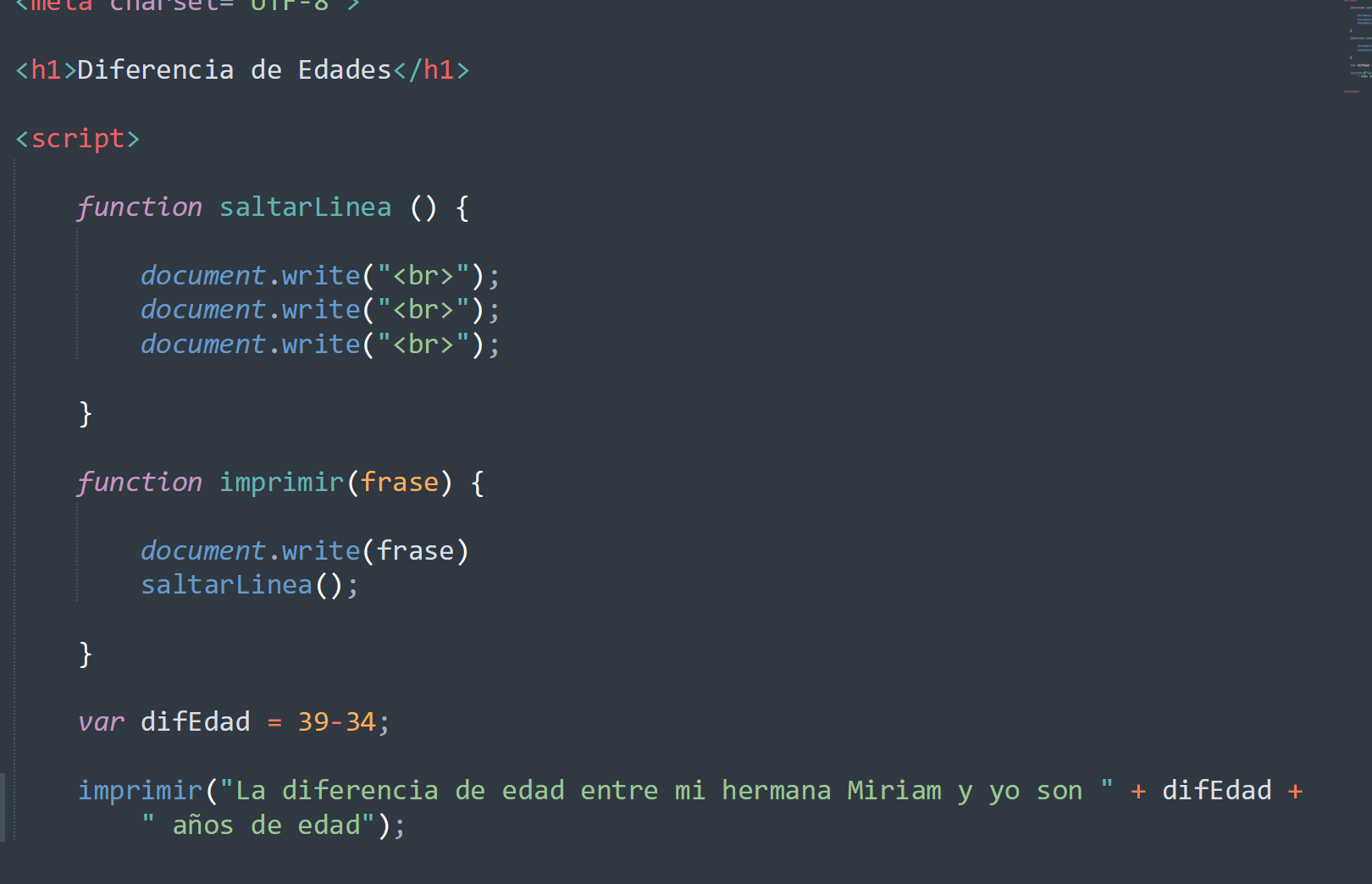 Codigo diferencia de edades