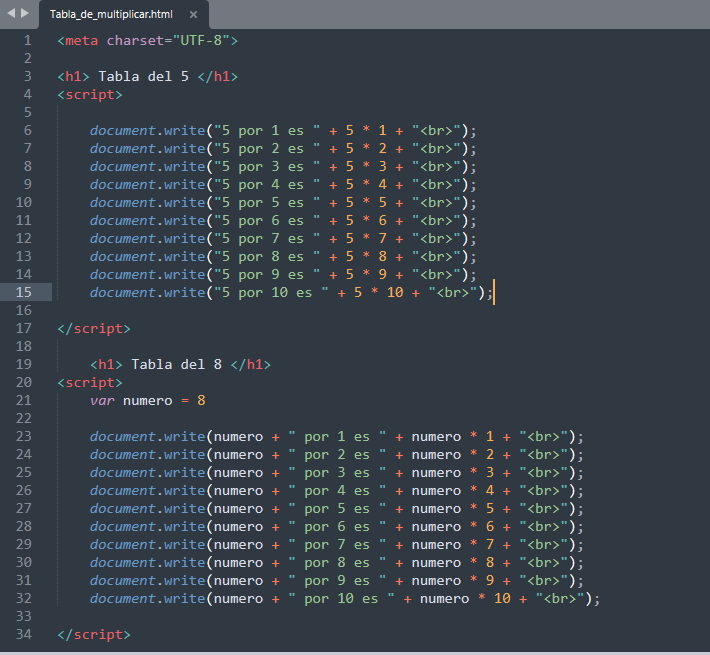 Códigos de Tabla de Multiplicar 