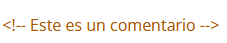 Sintaxis para comentarios en HTML