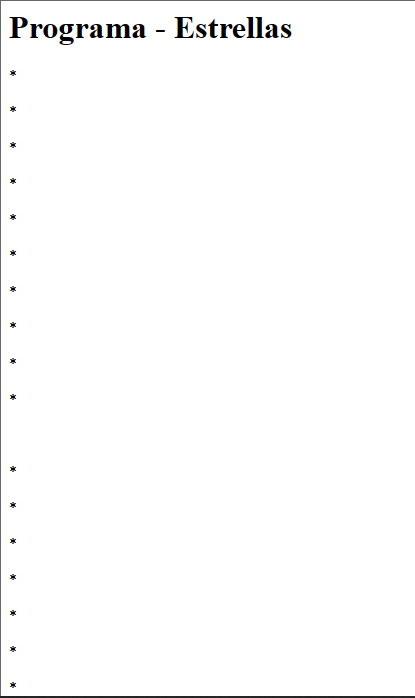 Programa de estrellas - erroneo con funcion imprimir