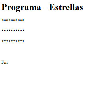 Programa estrellas con document.write