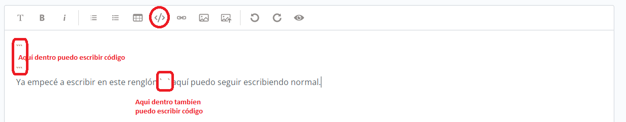 Cómo escribir código en el foro