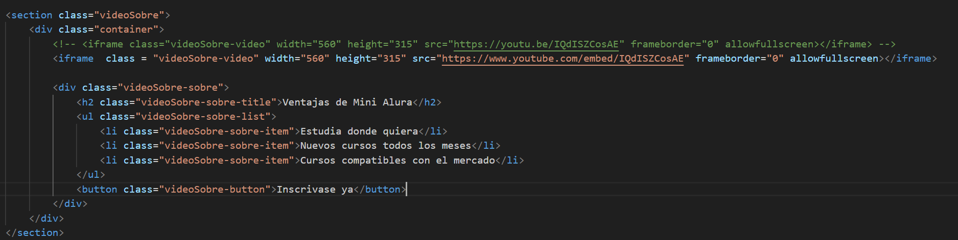 codigo con nuevo yotube