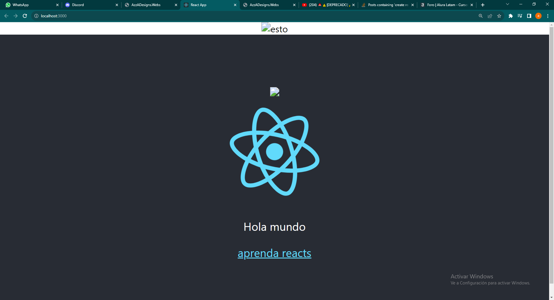 Ifoto de react sin las imagenes que se quieren colocar