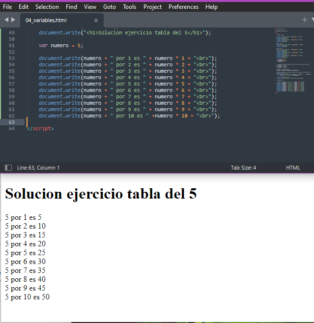 Solución del ejercicio
